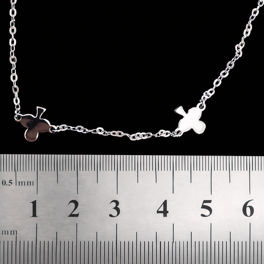 925 Silver plain clover charm necklace