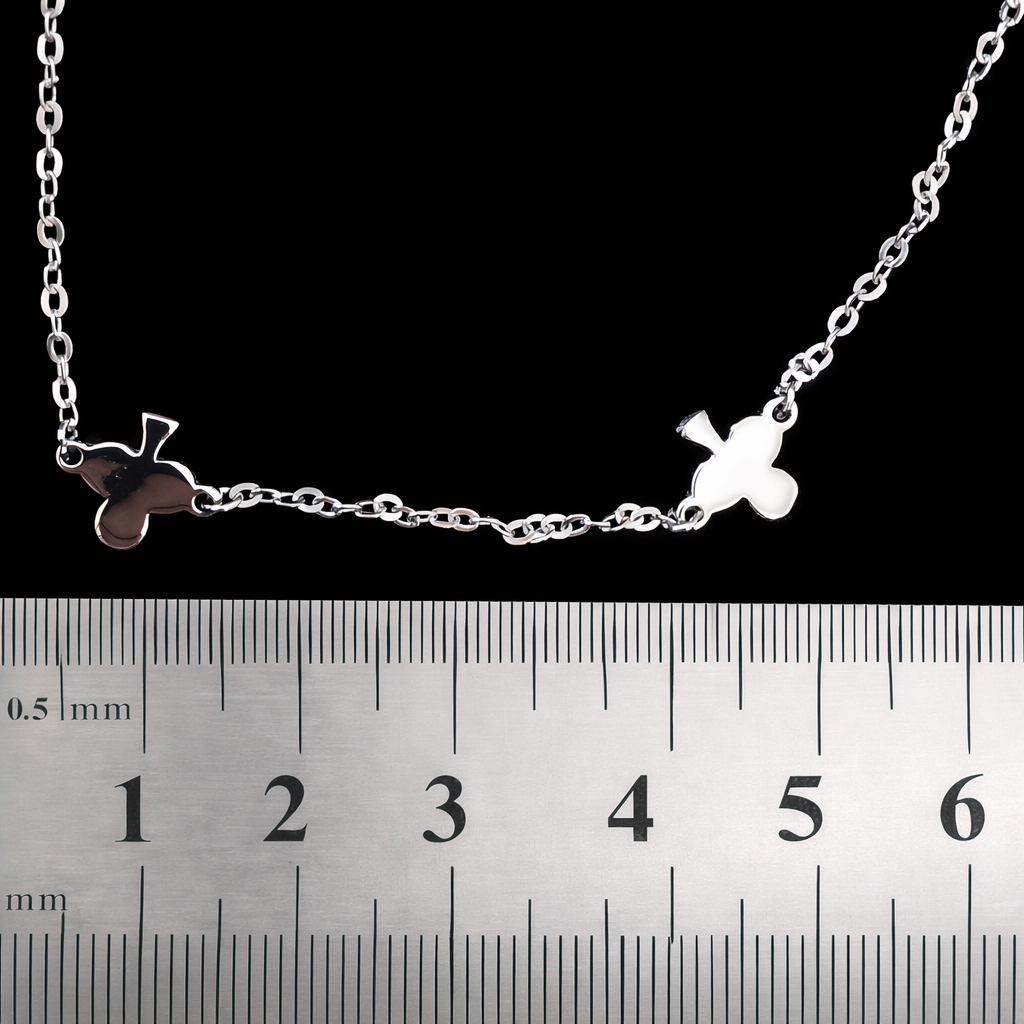 925 Silver plain clover charm necklace