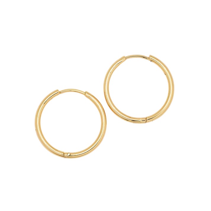 Gold Stainless Steel 1.5mm x 19mm hoop earring