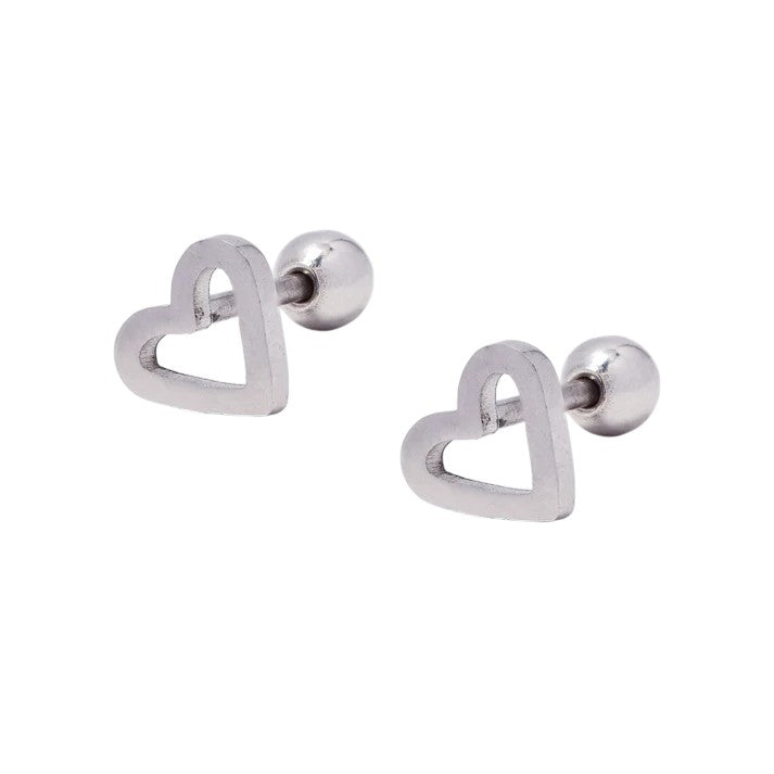 Stainless Steel 2 pack 5mm x 5.5mm open heart cartilage piercing