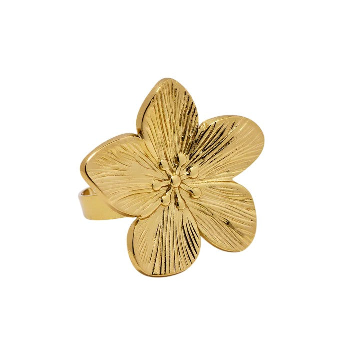 Stainless Steel flower open size ring