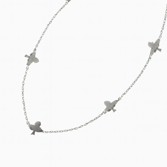 925 Silver plain clover charm necklace